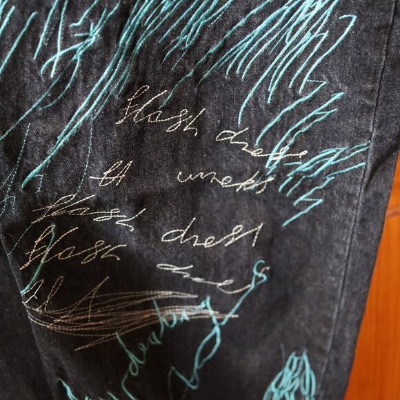 Artful Dodger Y2K Heavily Embroidered Skeleton Streetwear Baggy Hip Hop Jean's 4 - Picture 3 of 16